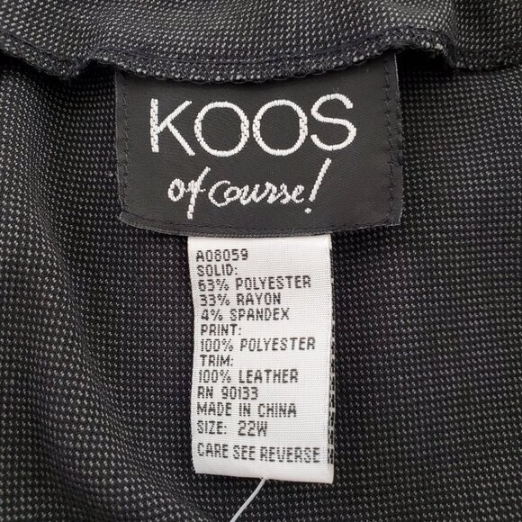 Koos of Course Mixed Media Leather Trim A Line Skirt Size 22W Boho Art To Wear - Picture 4 of 9